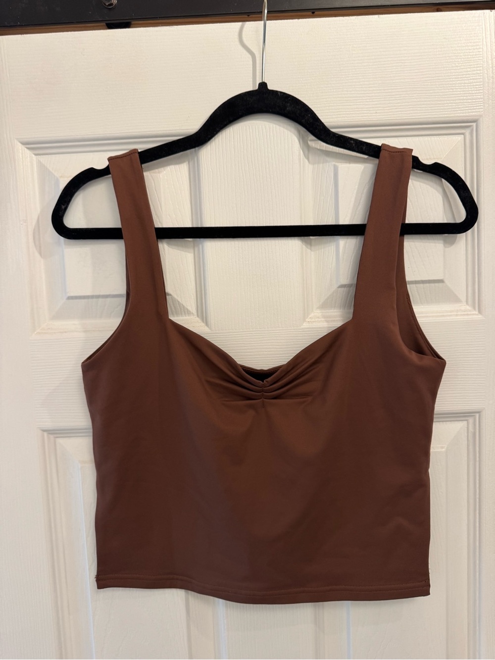 Rioria Women's Brown Sleeveless Cropped Tank Top